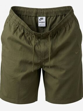 Nike Mens Large Olive Green Canvas Pull On Casual Shorts L
